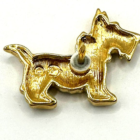 Vintage Swarovski Signed Crystal & Gold Scottie Terrier Dog Pin Brooch - Picture 5 of 7